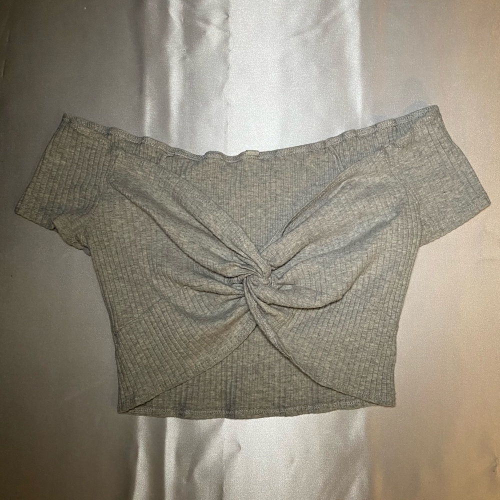 Grey Twist Crop Top